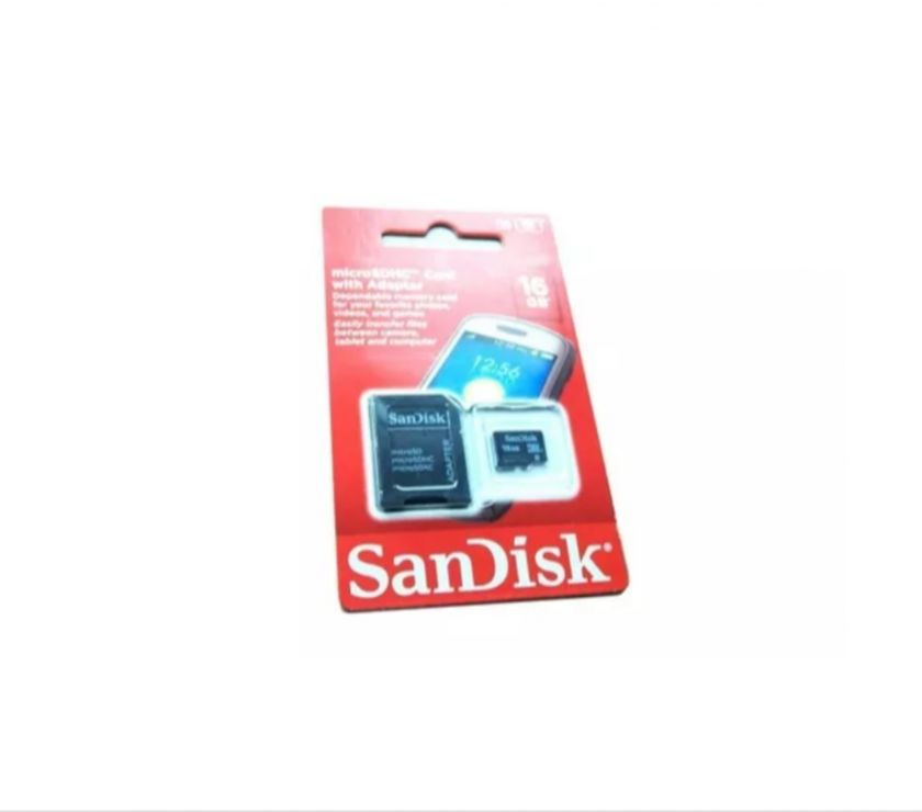 Micro Cartao 16 Gb De Memoria Com Adaptador Sandisk