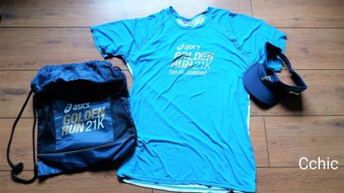 Kit Camiseta Masculina Asics Corrida Gold Run 21k Rj Cchic