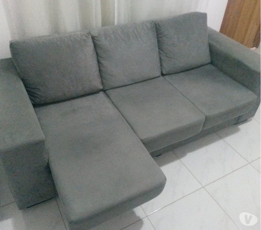 Sofá retrátil 3 lugares seminovo frete grátis