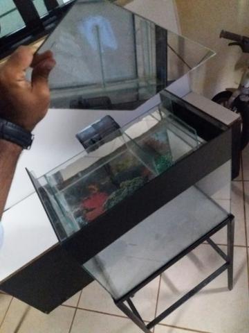 Aquário 25 L com suporte de ferro