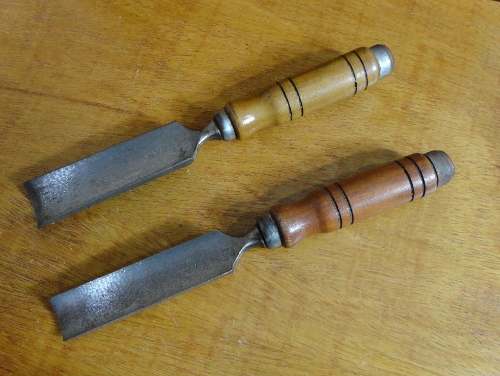 2 Formões Goiva Marca Lumina Aço Suéco - Antigos Madeira