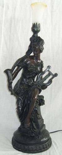 Mulher Com Harpa De Petit Bronze-peti Bronze (Cod 54)