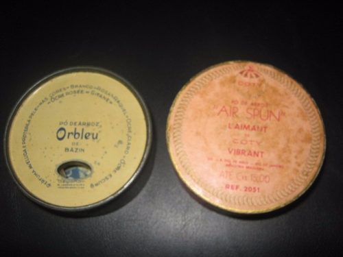 2 Caixas Vazia Pó De Arroz Anos 40 Lata Orbleu Bazin E Coty