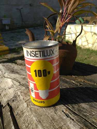 Lata Antiga Philips Insetilux Com Lâmpada Original Raridade