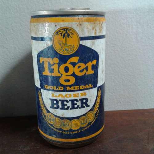 Lata Latinha Cerveja Antiga Tiger Lager Flandres Singapura