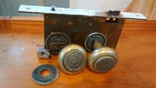 Fechadura Antiga De Bronze Interna Com Espelho Maçaneta