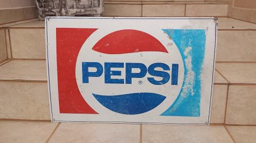Placa Antiga Da Pepsi Em Lata, Cores Vivas!