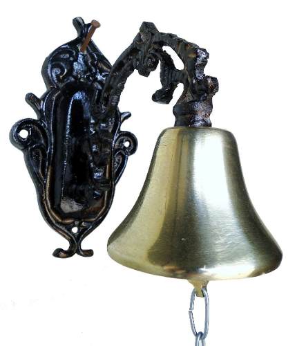 Sino De Parede Bronze E Alumínio Sitios Fazendas Casa Roça