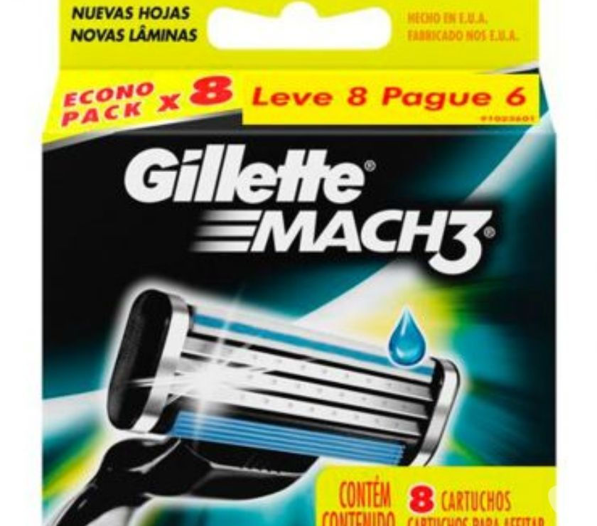 Mach 3 Gilette - Refil com 8 Cartuchos