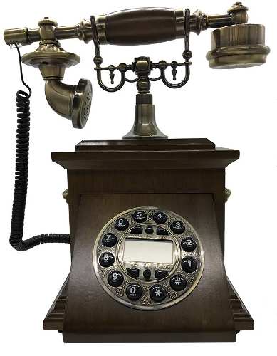 Telefone Retro De Mesa Vintage Gaveta Madeira - H
