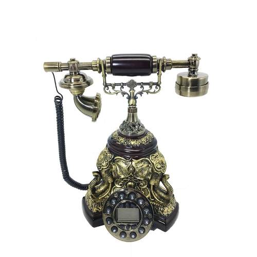 Aparelho Telefone De Mesa Retrô Vintage Elefante Indiano