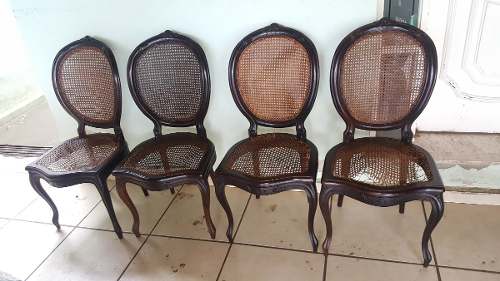 Cadeiras Medalhao Antigas Em Jacaranda Da Bahia (only Wood)