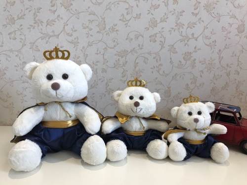 3 Ursos Príncipes Pelúcia P/ Nicho P,m,g Decoração Bebê