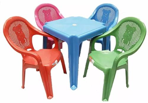 Conjunto De Mesa E Cadeiras Plástico Infantil Decorada
