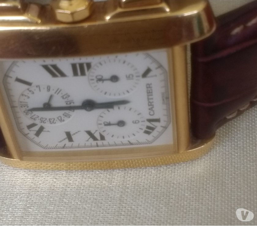 Relógio marca Cartier tank francês ouro rosado