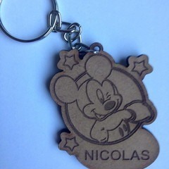 Chaveiro Mdf Mickey Ou Minnie Com Nome Gravado, Lembrancinha