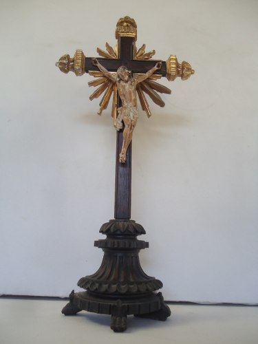 Antigo Crucifixo Cristo Em Madeira 43 Cm De Altura