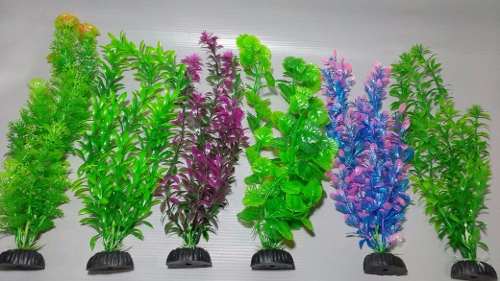Plantas Artificiais Aquários Colors 2 - Kit 6 Un. - 20 Cm