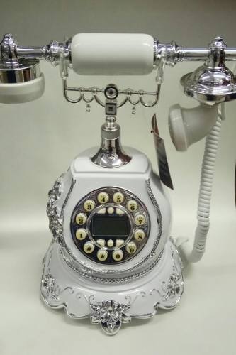 Telefone Fixo Retro Modelo Antigo Chique Vintage Branco