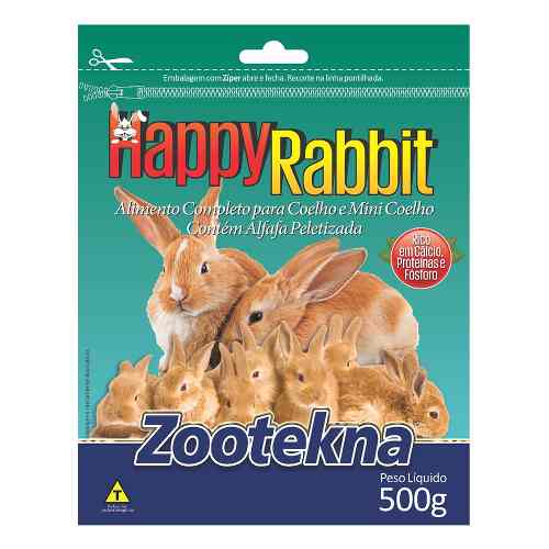Ração Zootekna Happy Rabbit Para Coelhos E Mini Coelhos -