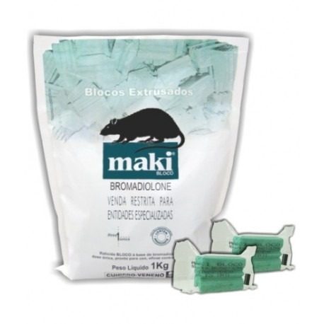 Raticida Maki Bloco Extrusado 1 Kg (50x20g)