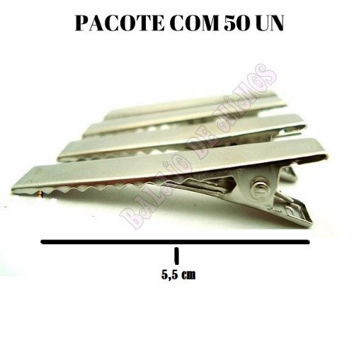 Bico De Pato Jacaré Base Reta 5,5 Cm Niquel 50 Un Atacado