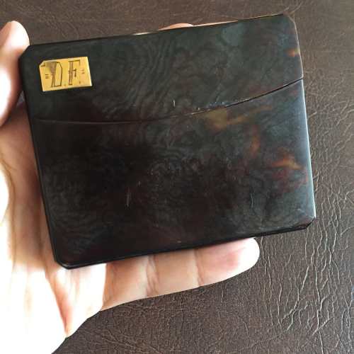 Antiga Carteira Cigarreira Casco De Tartaruga E Ouro Artdeco