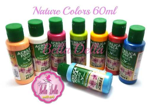 Tinta Acrílica Nature Colors Kit C/ 5 + Pincel Keramik