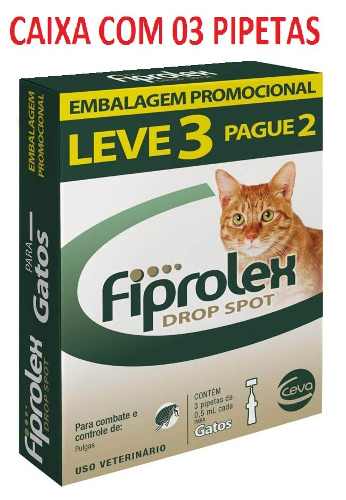 Fiprolex Gatos - Caixa Com 03 Pipetas Val 