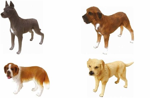 Kit 04 Miniaturas De Cães: Dogue,são Bernado,