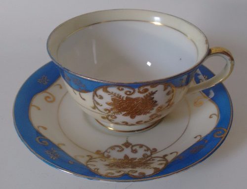 Compre Já - Xícara Chá Azul Royal E Belos Realces