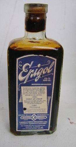 Vidro Farmácia Antigo - Epigol C/embalagem E Rótulo
