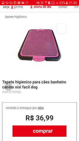 Casinha e tapete higiênico