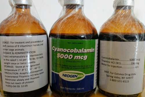 Vitamina B12 Para Cavalos - Cyanocobalamin mg