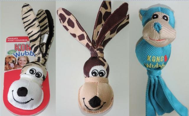 Brinquedo para Pet - Kong Wubba - Zebra,Girafa OU Macaco