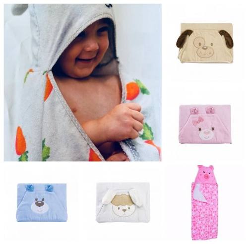 Toalha Banho Bebê Com Forro De Fralda E Capuz De Bichinho