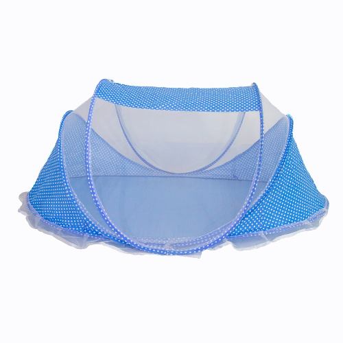 Berço Mosquiteiro Portátil Acolchoado C/ Zíper Azul