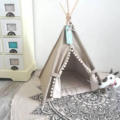 Cama para cachorro ou gato em formato de tenda