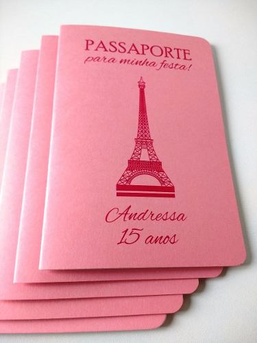 Convites Aniversário Debutante 15 Anos Passaporte