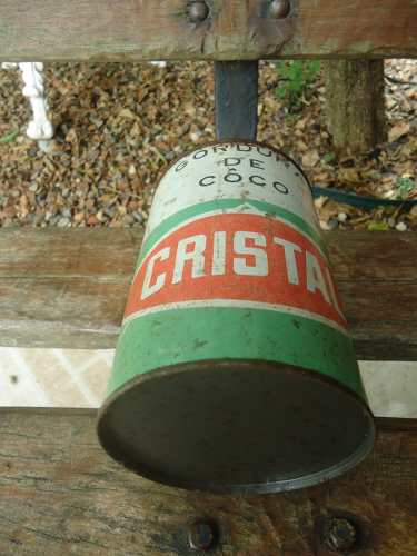 Lata Antiga Gordura Côco Cristal - Rara