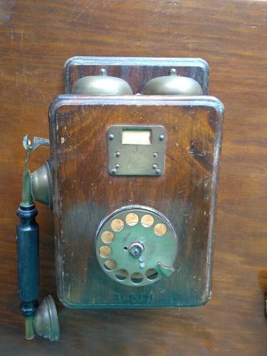 Antigo Telefone De Madeira Original