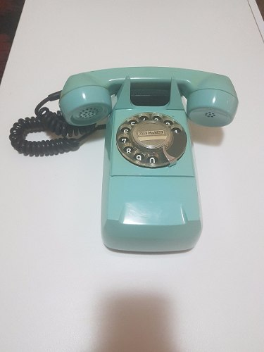 Telefone Antigo Gte, Azul,modelo Starlite Parede C/ Suporte,