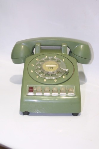 Telefone Verde Antigo De Mesa