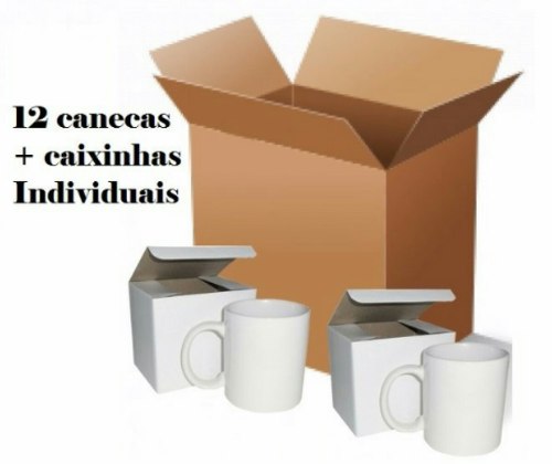 12canecas Resinada Aaa Sublimatica 325ml+12caixas Individual