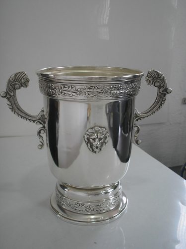 Raridade Grande Balde De Champagne Inglês Cara De Leão