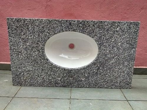 Pia banheiro granito cuba Deca torneira misturador bica alta