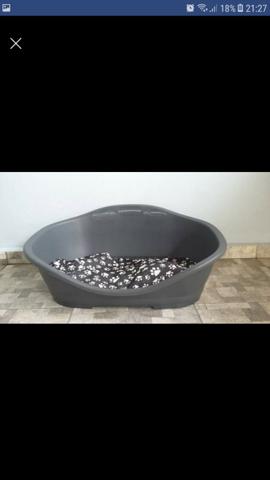 Cama Plástica para Cachorros Sleeper Gigante Almofada 4. Cor Cinza. Semi nova