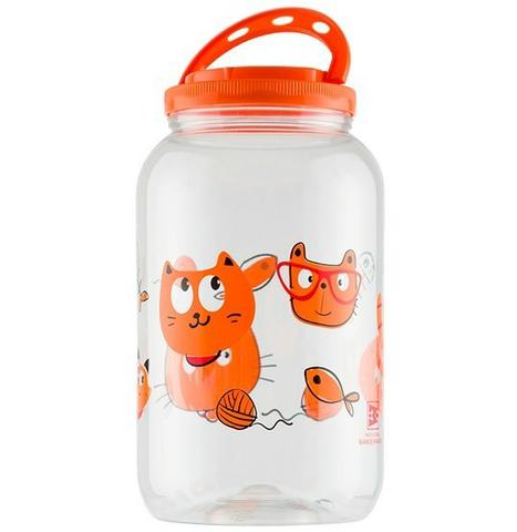 Pote plástico com tampa para ração capacidade 1,8 kg