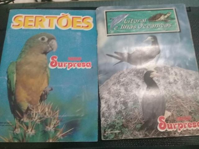 2 álbuns de figurinhas chocolate surpresa.raridade