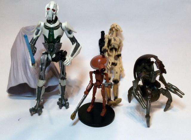 4 Miniaturas Star Wars droides e General Grievous - Hasbro original
